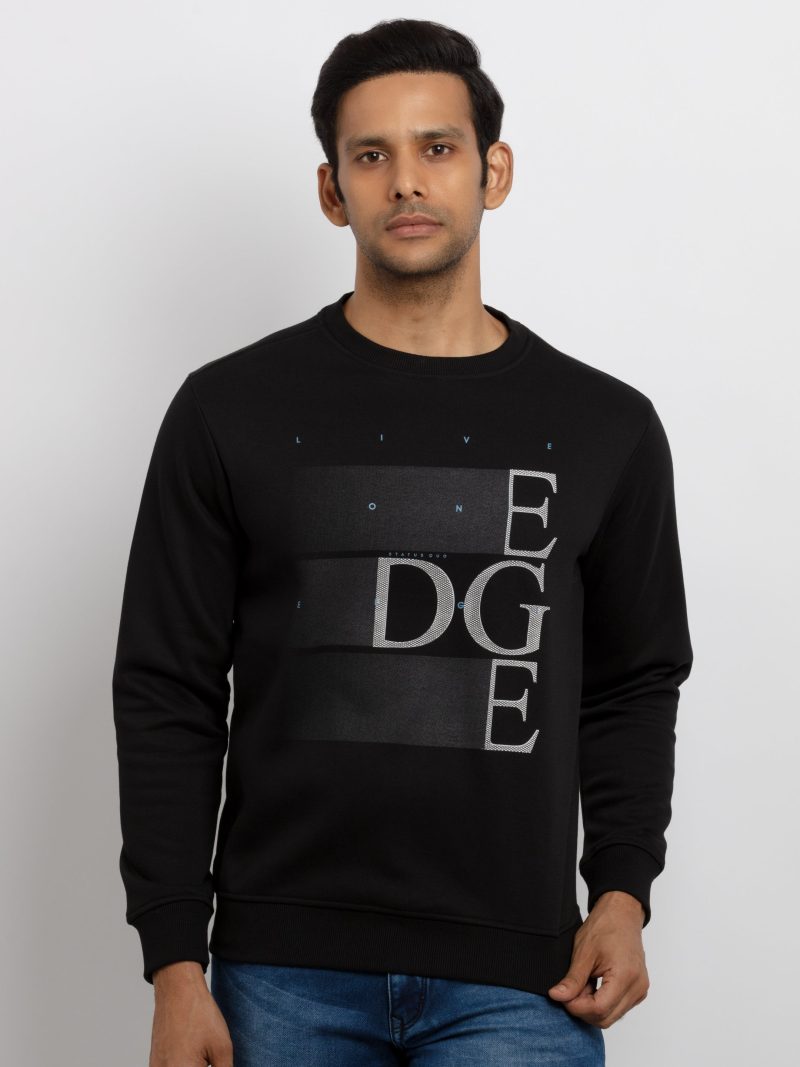 Mens Printed Round Neck Sweatshirt