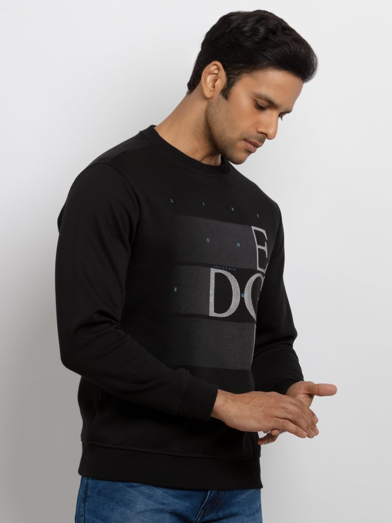 Mens Printed Round Neck Sweatshirt