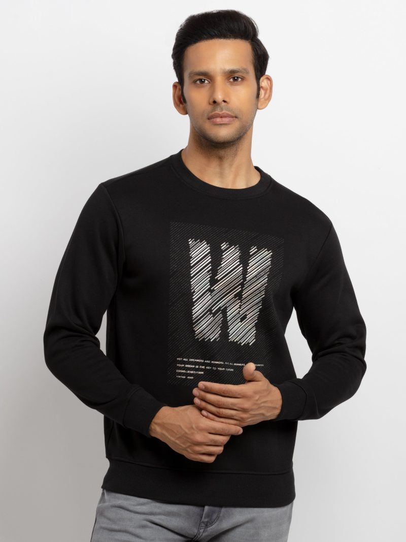 Mens Printed Round Neck Sweatshirt