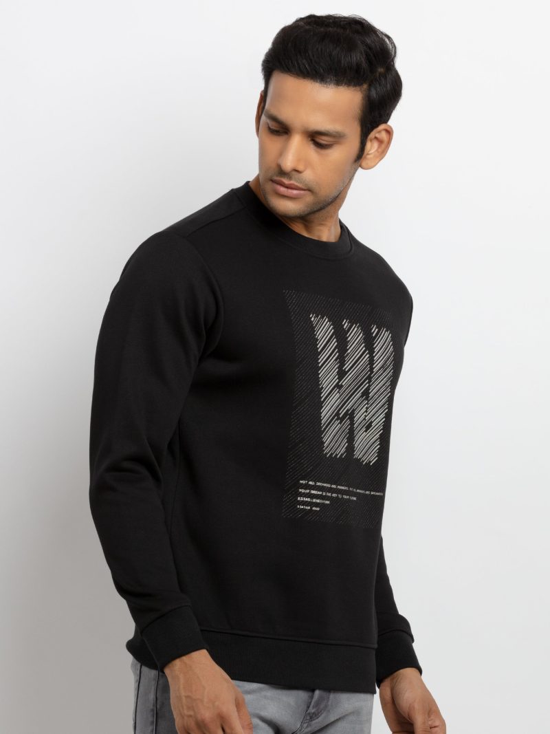 Mens Printed Round Neck Sweatshirt