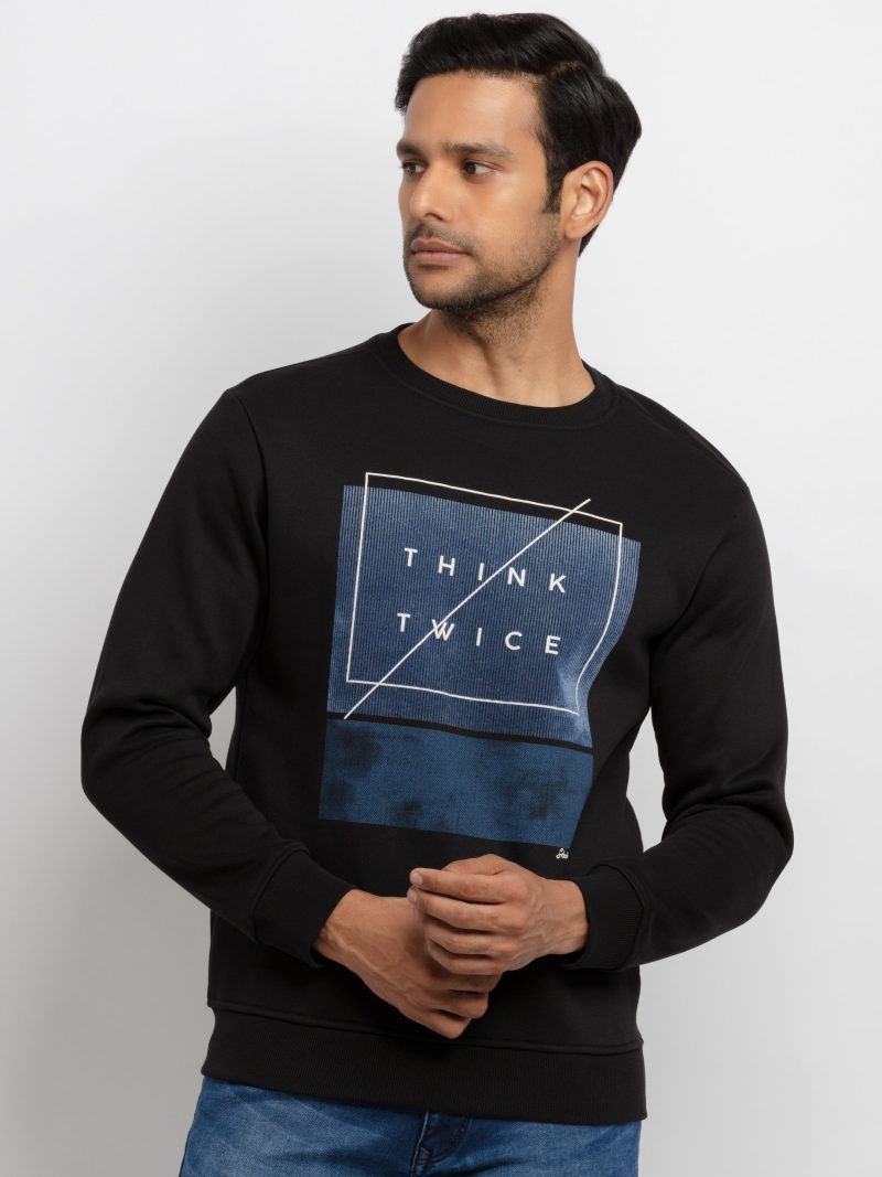 Mens Printed Round Neck Sweatshirt