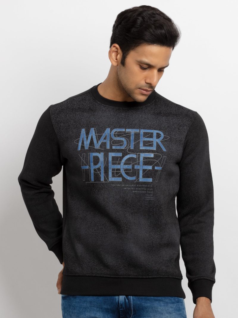 Mens Printed Round Neck Sweatshirt