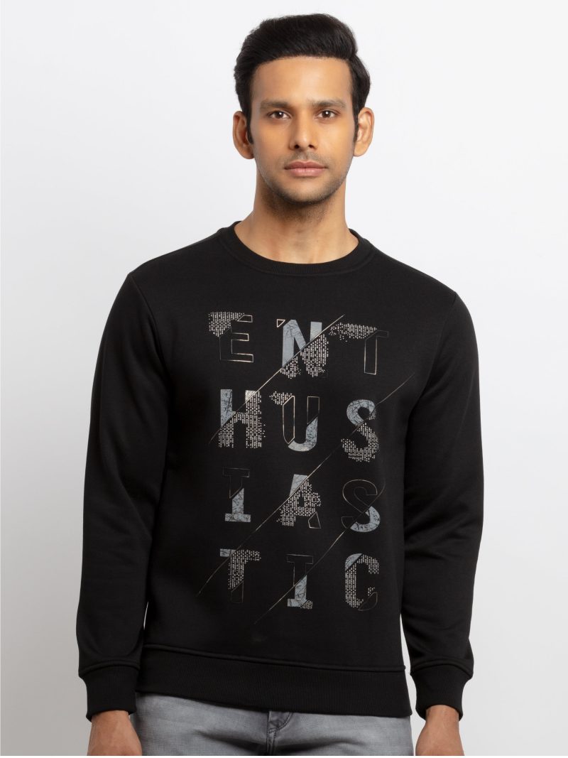 Mens Printed Round Neck Sweatshirt