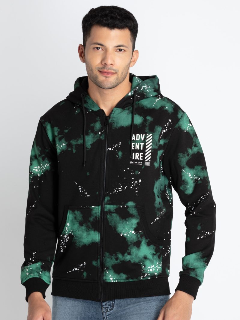 Mens Tie & Dye Sweatshirt With Hoodie