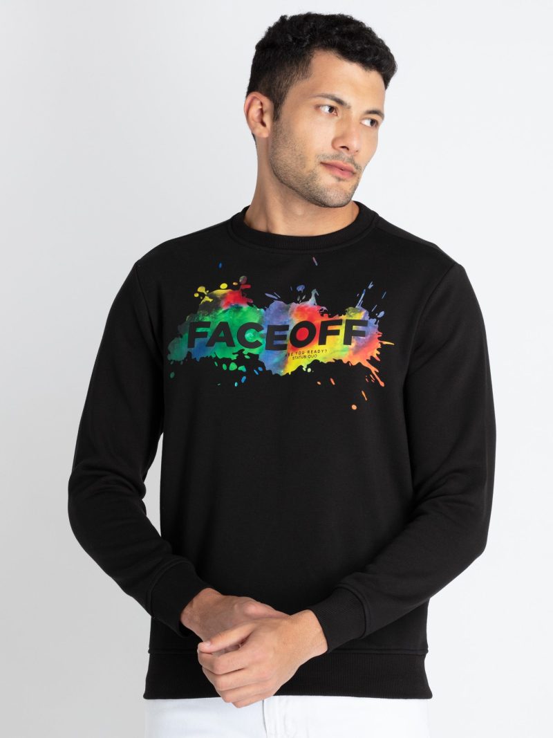 Mens Printed Round Neck Sweatshirt