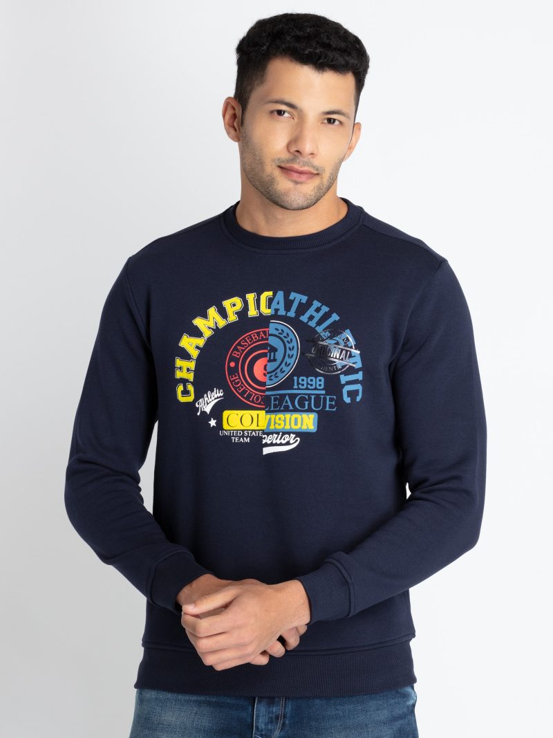 Mens Printed Round Neck Sweatshirt