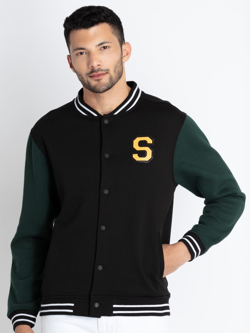 Mens Colourblocked Varsity Jacket