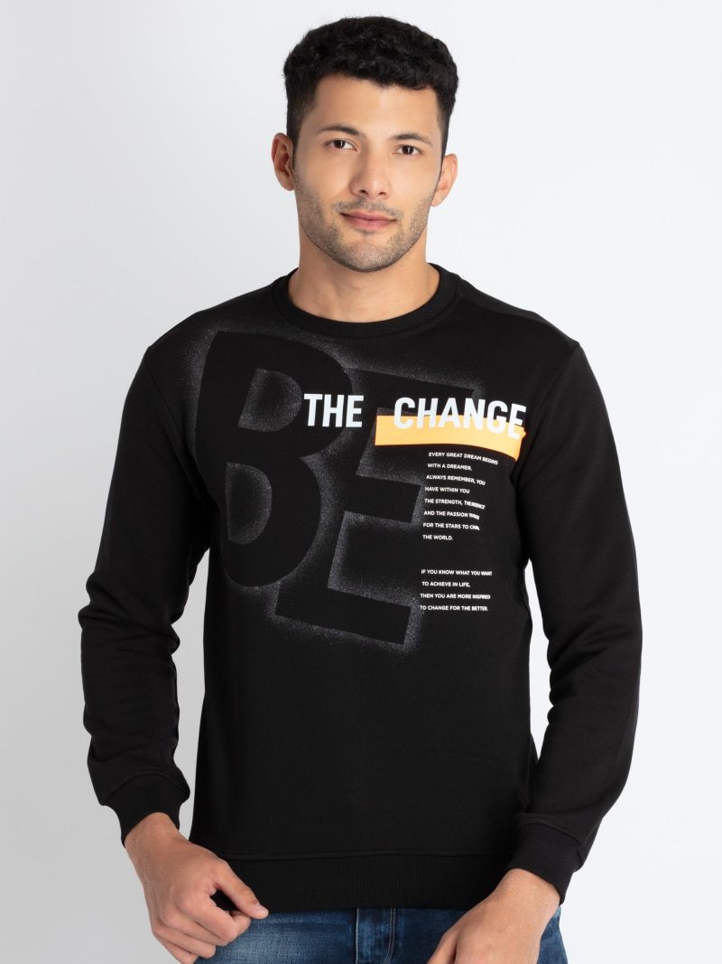 Mens Printed Round Neck Sweatshirt