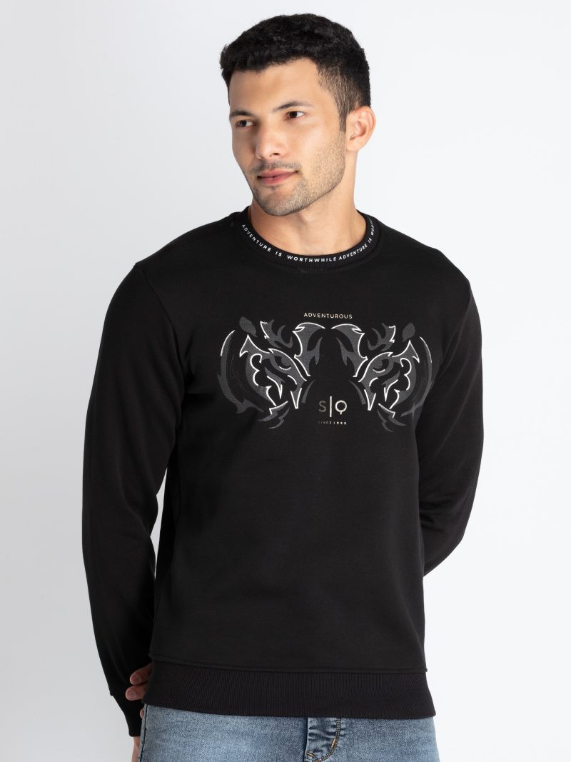 Mens Printed Round Neck Sweatshirt