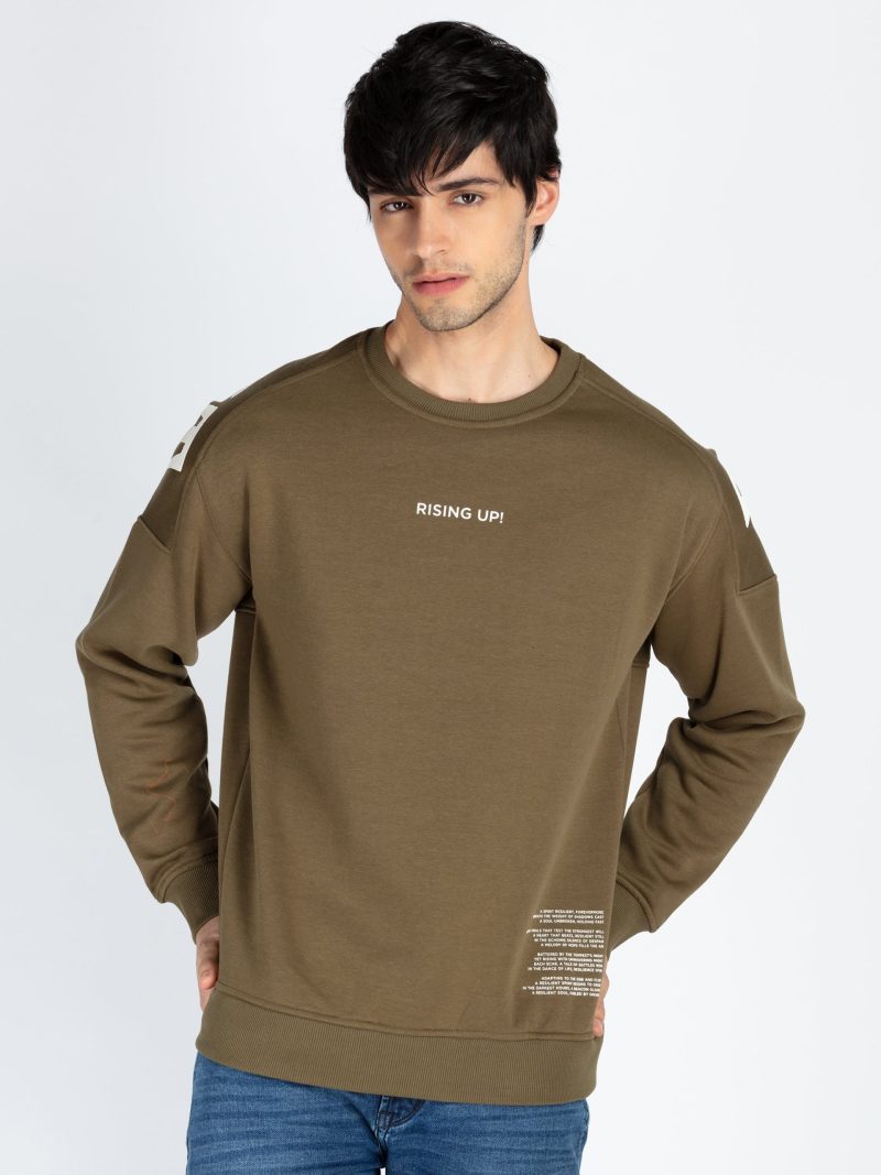 Mens Printed Round Neck Full Sleeve Sweatshirt