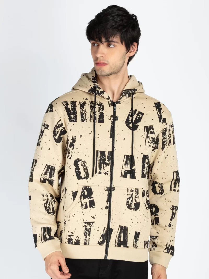 Mens All Over Printed Hooded Sweatshirt