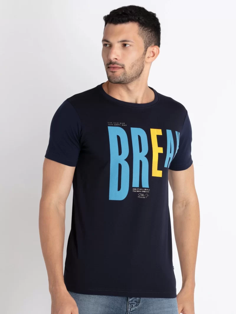 Mens Printed Round Neck T-Shirt