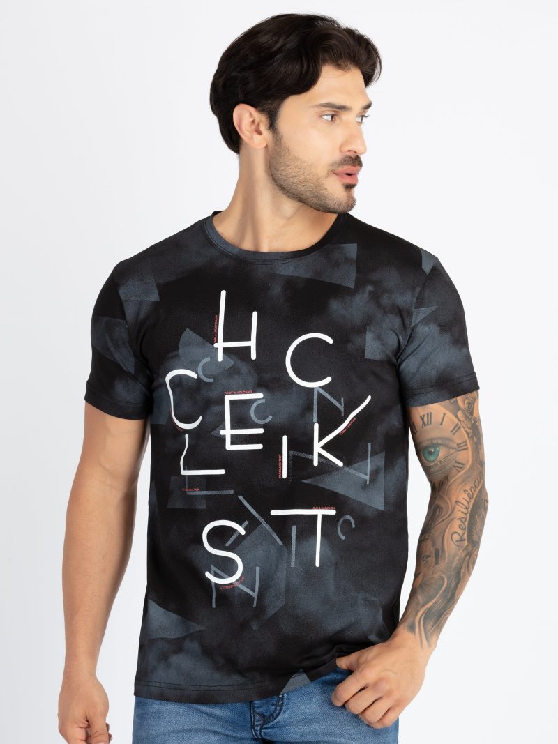 Mens All Over Printed Round Neck T-Shirt