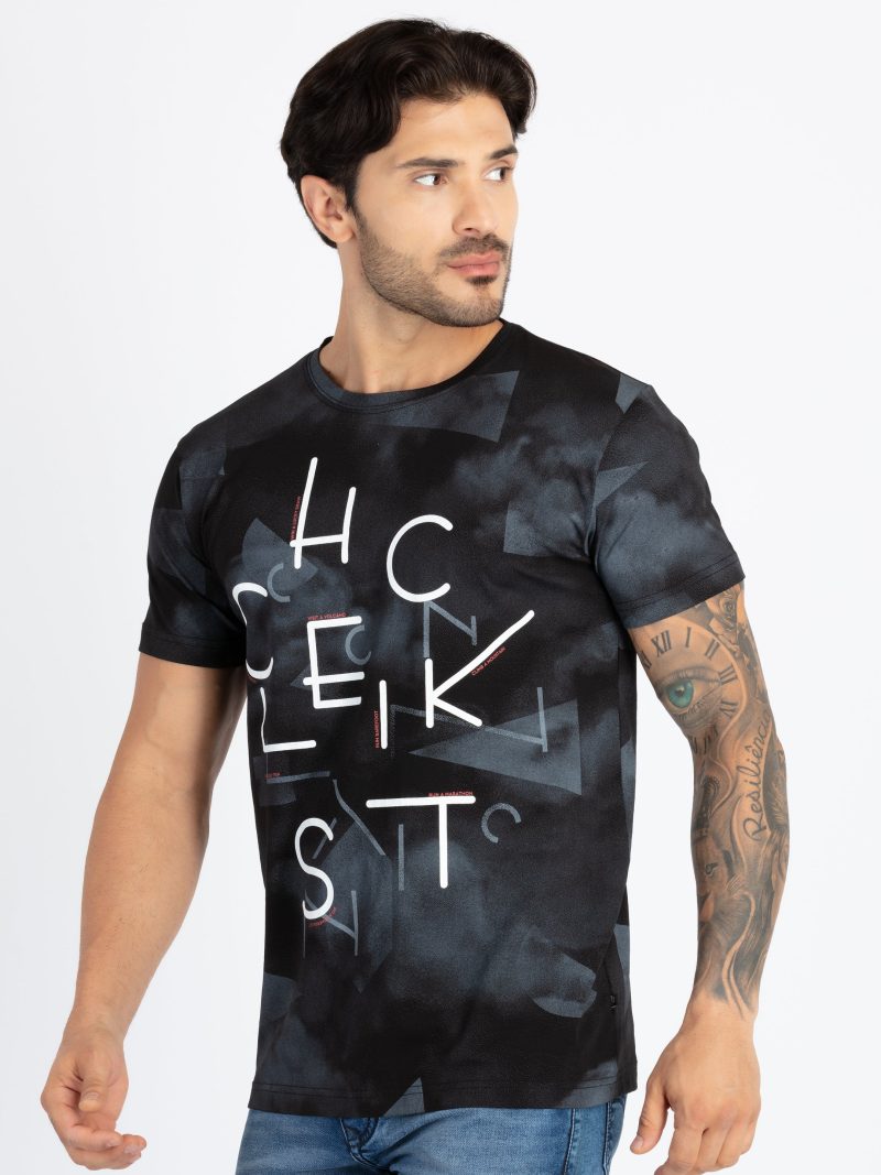 Mens All Over Printed Round Neck T-Shirt