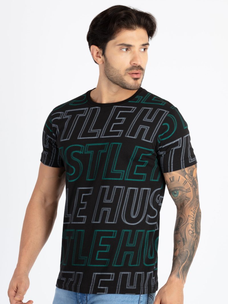 Mens All Over Printed Round Neck T-Shirt