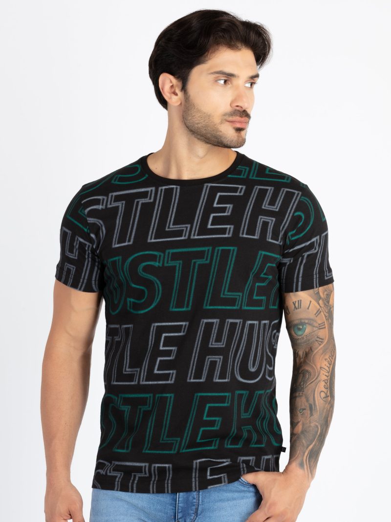 Mens All Over Printed Round Neck T-Shirt