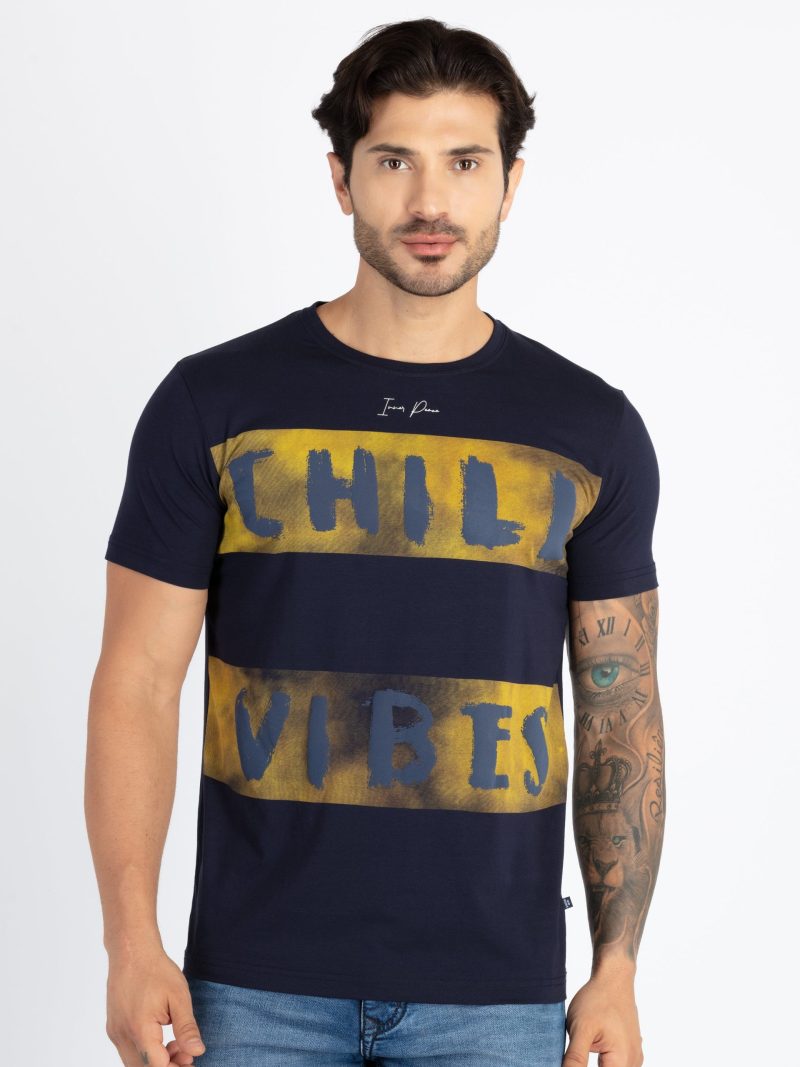 Mens Printed Round Neck T-Shirt