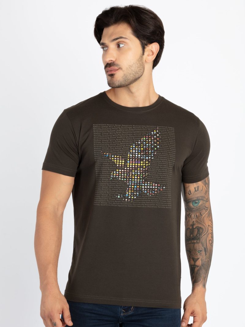 Mens Printed Round Neck T-Shirt