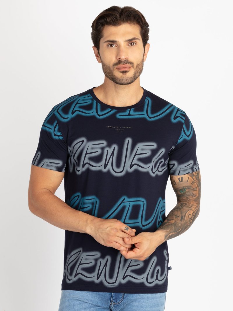 Mens Printed Round Neck T-Shirt