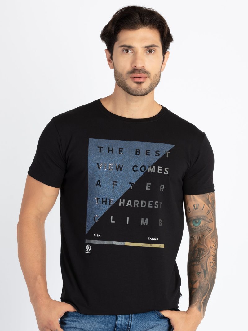 Mens Printed Round Neck T-Shirt