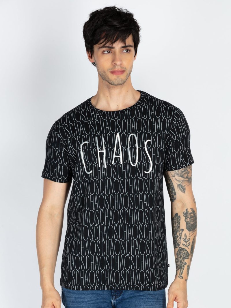 Mens All Over Printed Round Neck T-Shirt