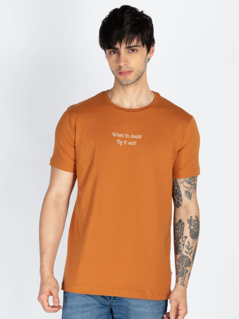 Mens Front & Back Print Round Neck T-Shirt