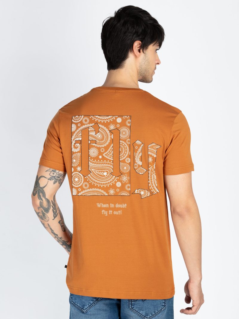 Mens Front & Back Print Round Neck T-Shirt