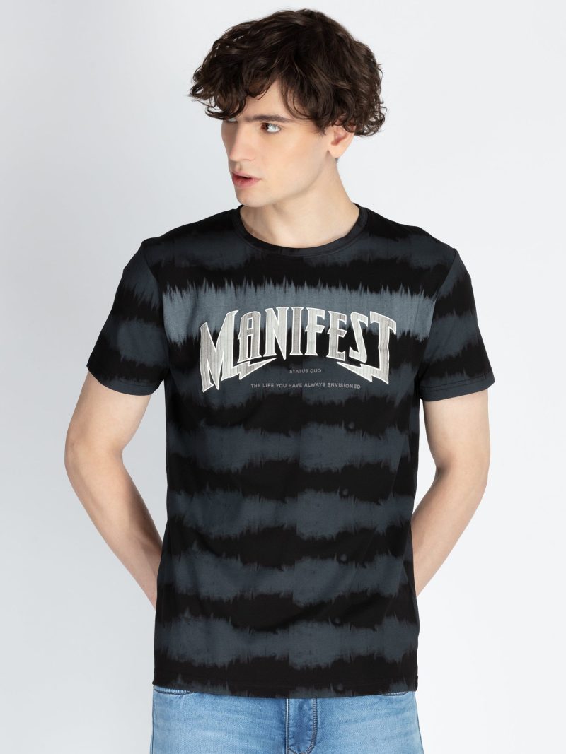 Mens All Over Printed Round Neck T-Shirt