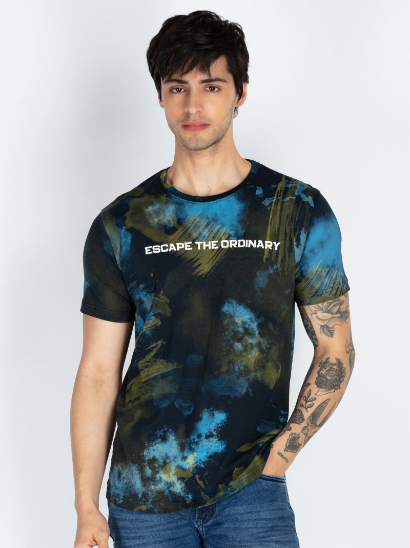 Mens All Over Printed Round Neck T-Shirt