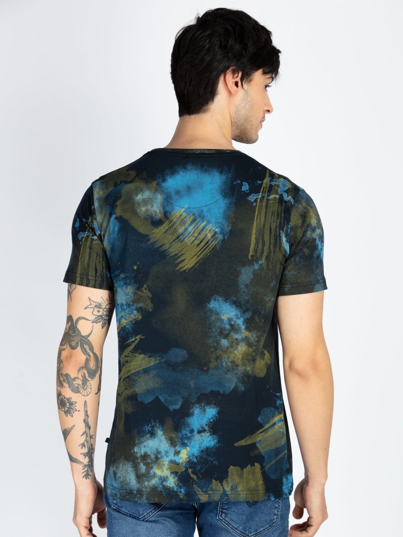 Mens All Over Printed Round Neck T-Shirt