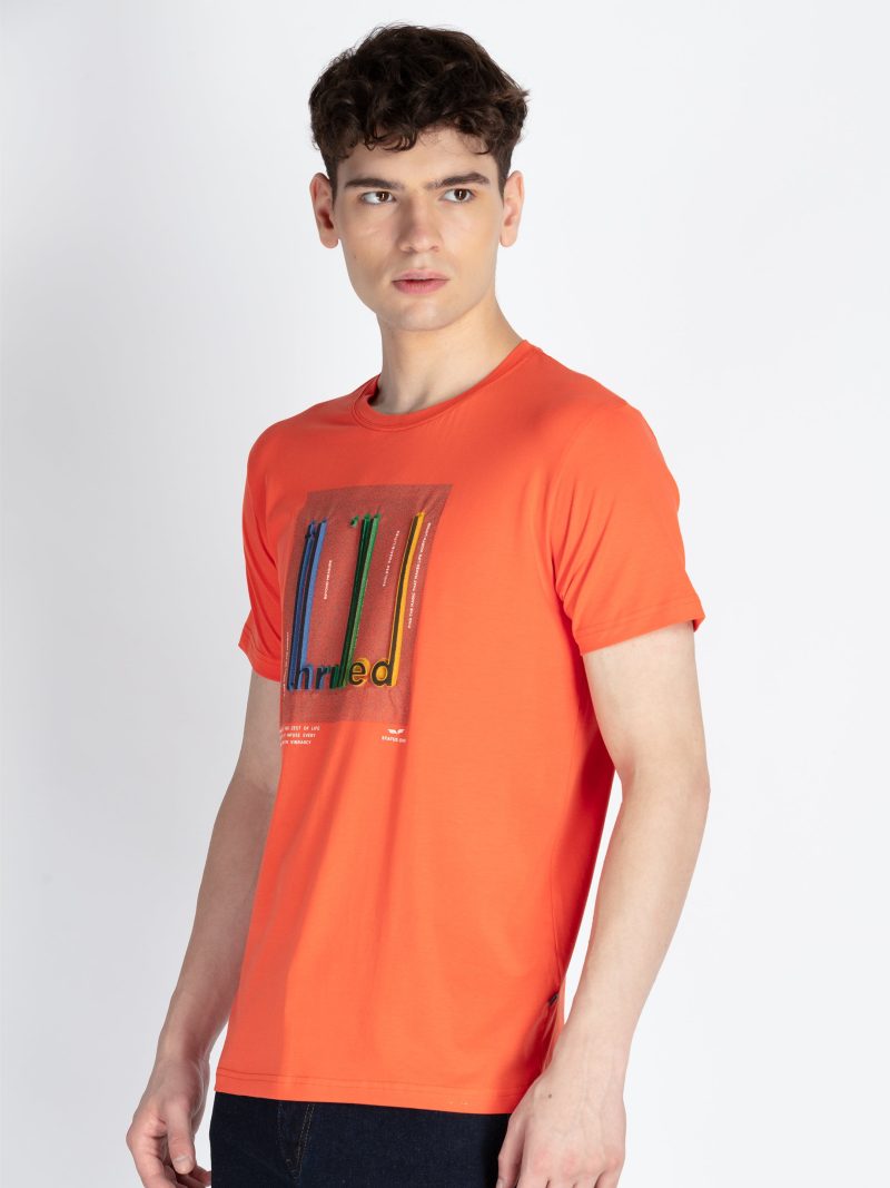 Mens Printed Round Neck T-Shirt