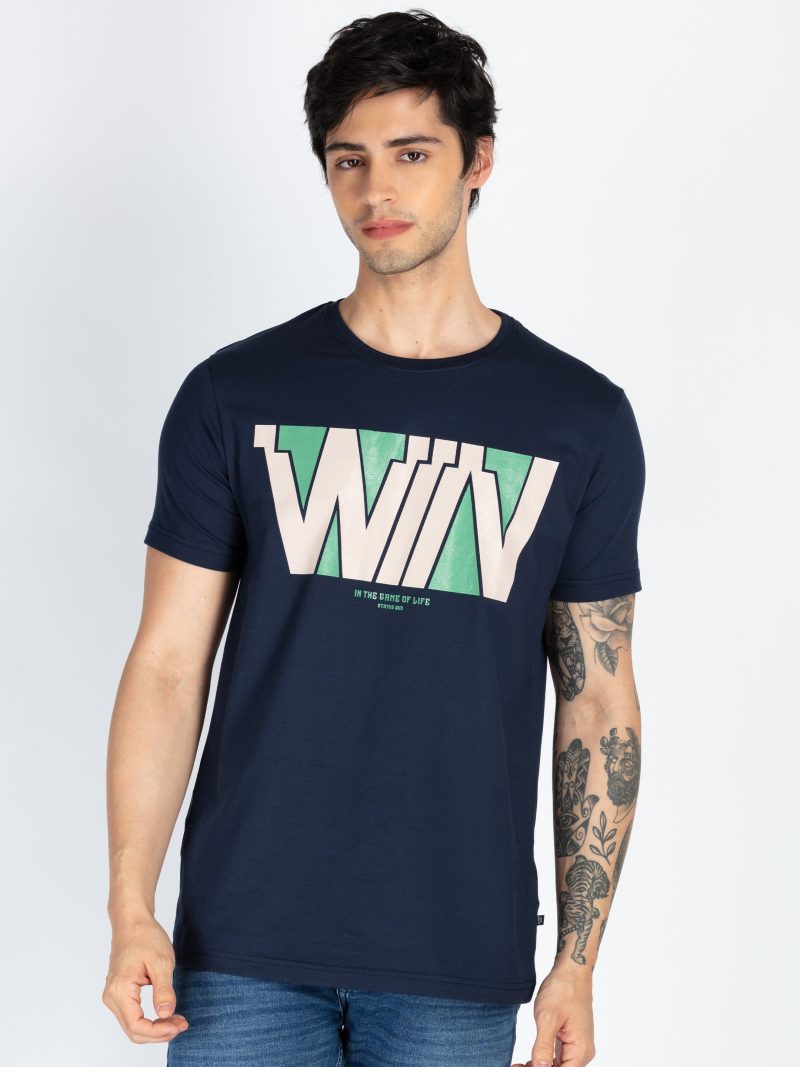 Mens Printed Round Neck T-Shirt