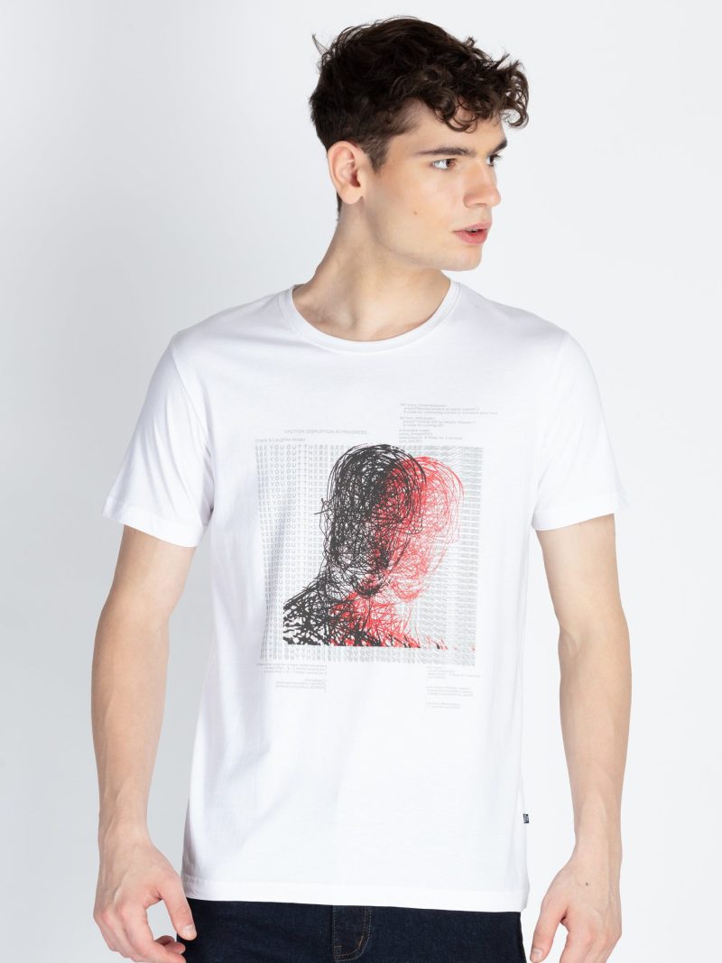 Mens Printed Round Neck T-Shirt