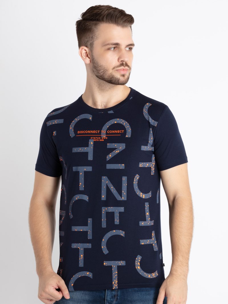 Mens Printed Round Neck T-Shirt