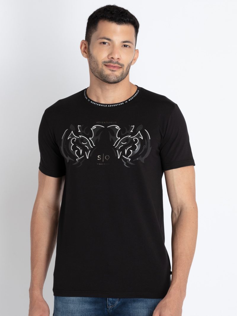 Mens Printed Round Neck T-Shirt