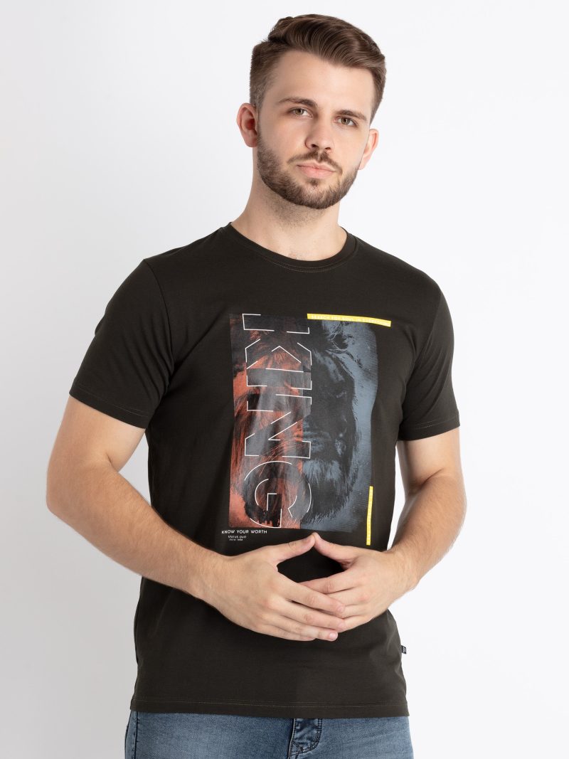 Mens Printed Round Neck T-Shirt