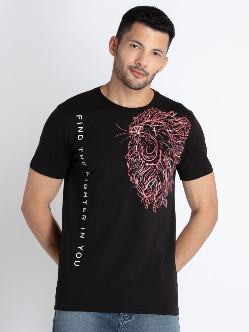 Mens Printed Round Neck T-Shirt