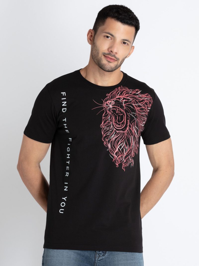 Mens Printed Round Neck T-Shirt