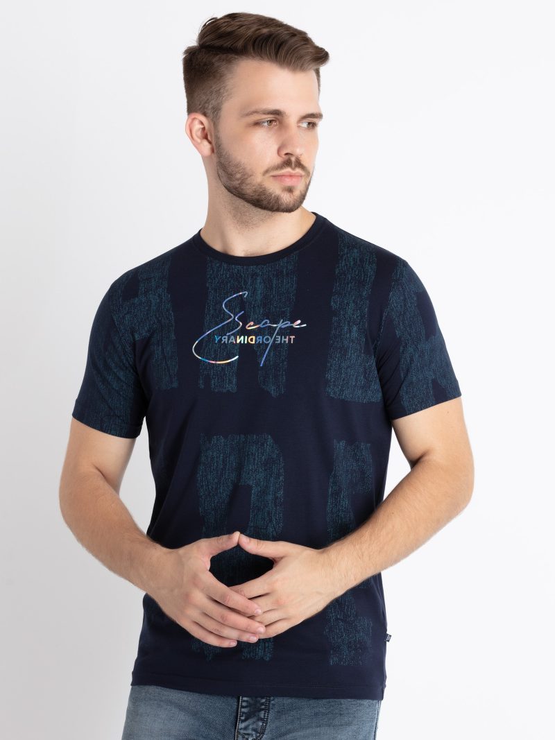 Mens Printed Round Neck T-Shirt