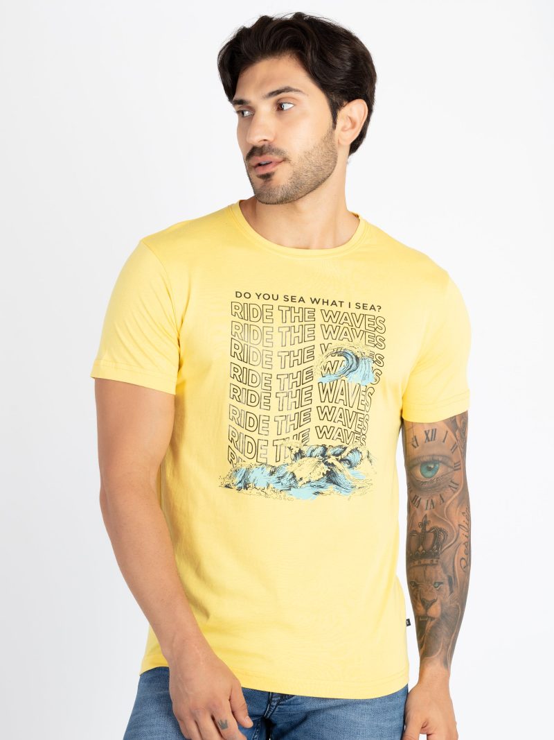 Mens Printed Round Neck T-Shirt