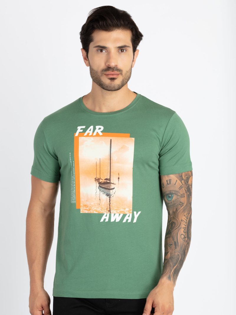 Mens Printed Round Neck T-Shirt