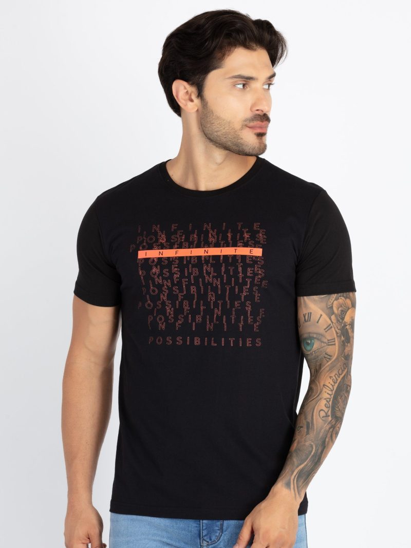 Mens Printed Round Neck T-Shirt