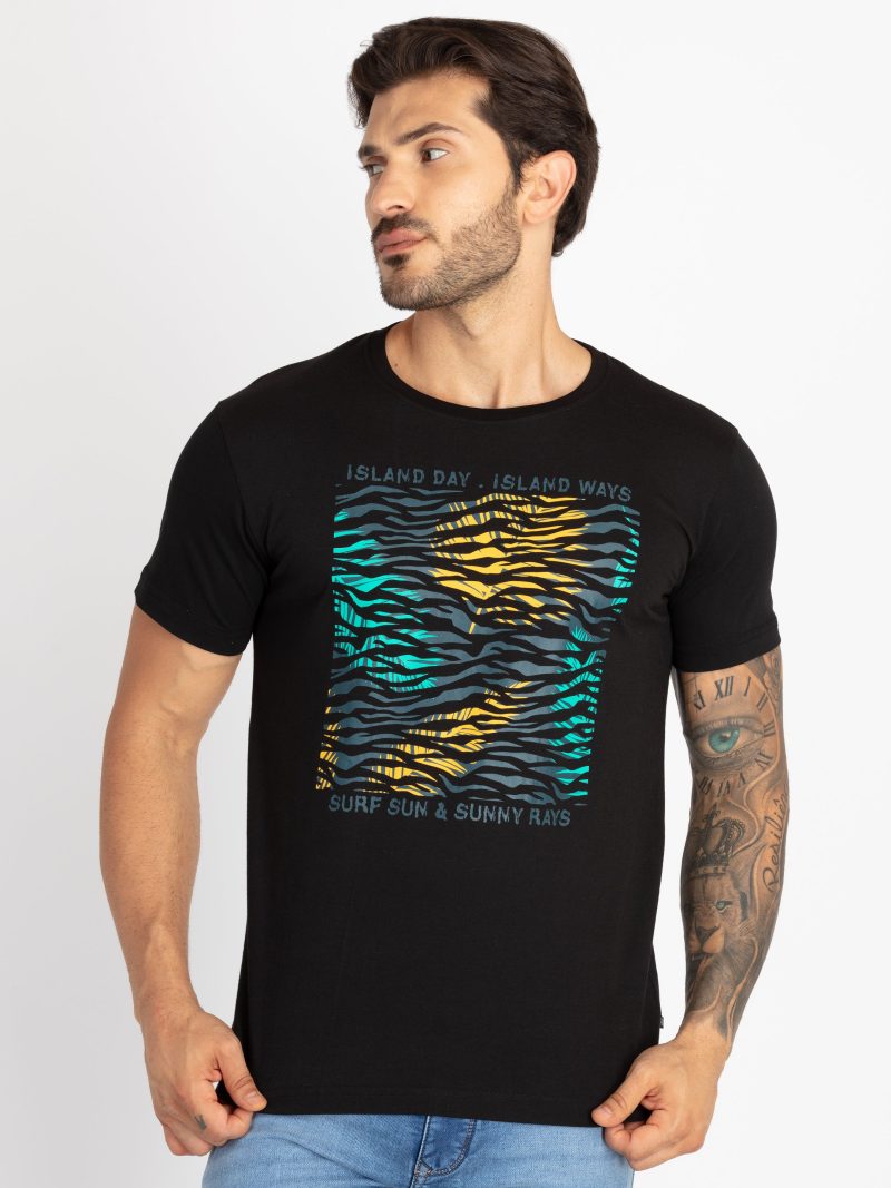 Mens Printed Round Neck T-Shirt