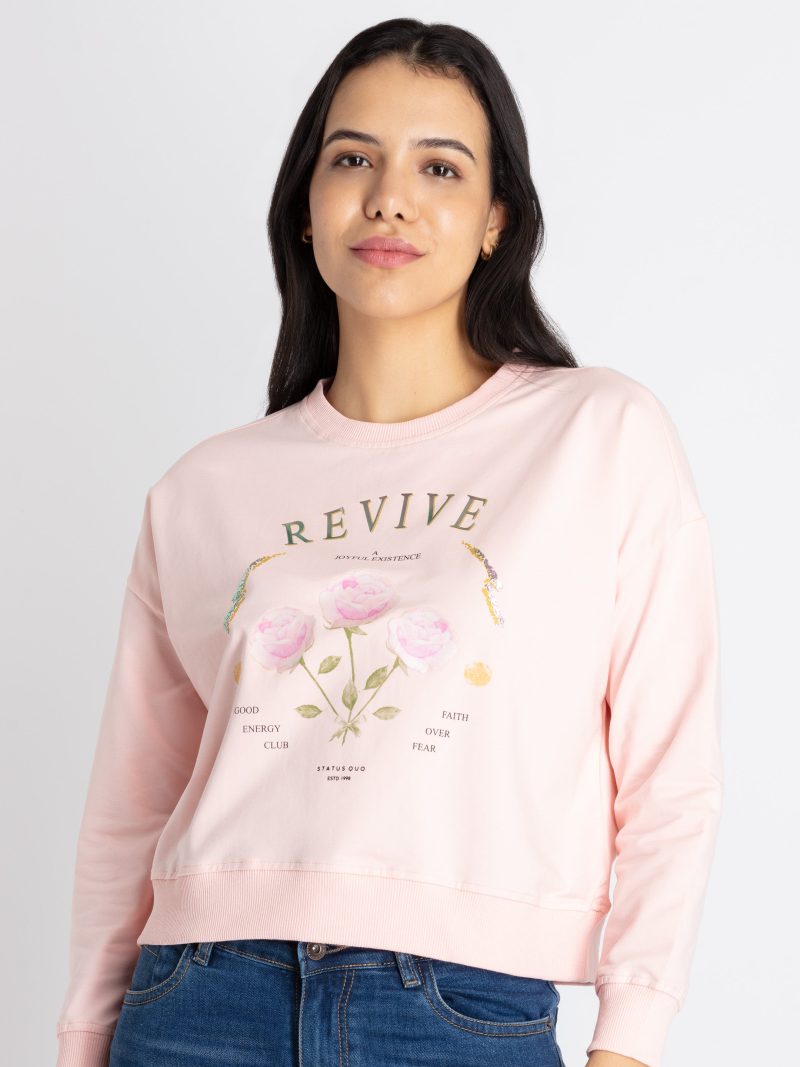 Womens Solid Lightweight Sweatshirt