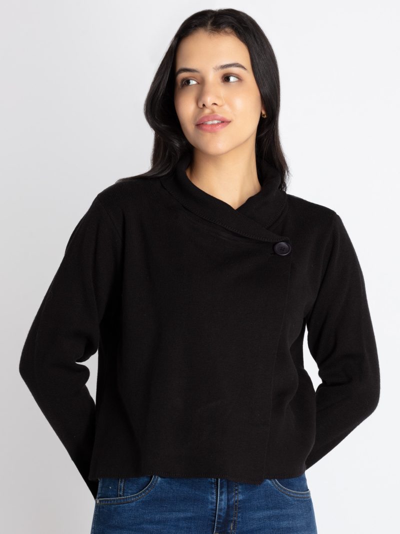 Womens Solid Round Neck Sweater