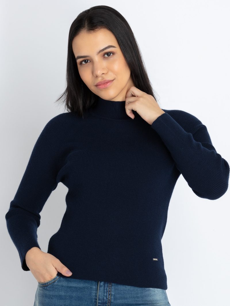 Womens Solid Turtle Neck Sweater