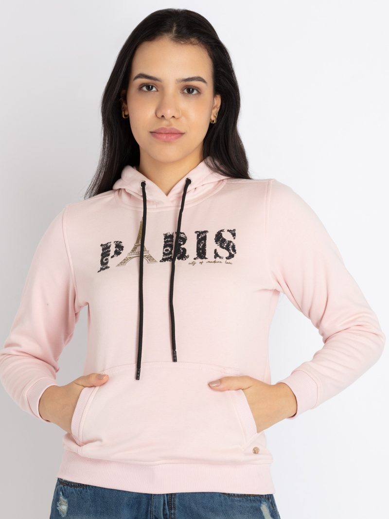 Womens Printed Hooded Sweatshirt