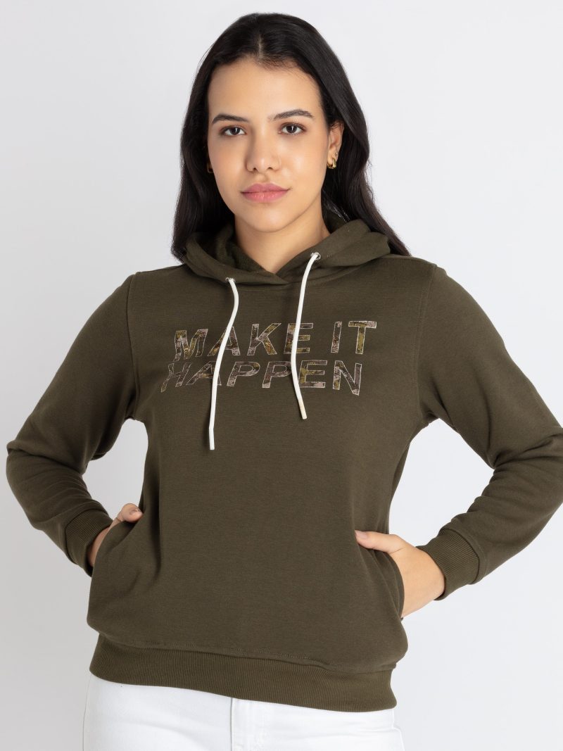 Womens Printed Hooded Sweatshirt