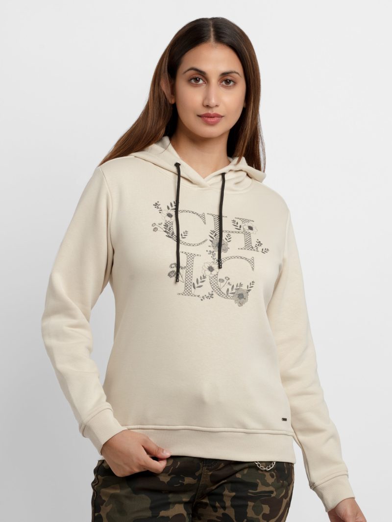 Womens Printed Hooded Sweatshirt