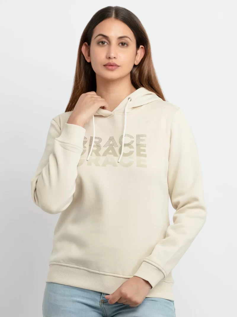 Womens Printed Hooded Sweatshirt